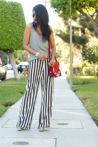 Striped wide leg for summer