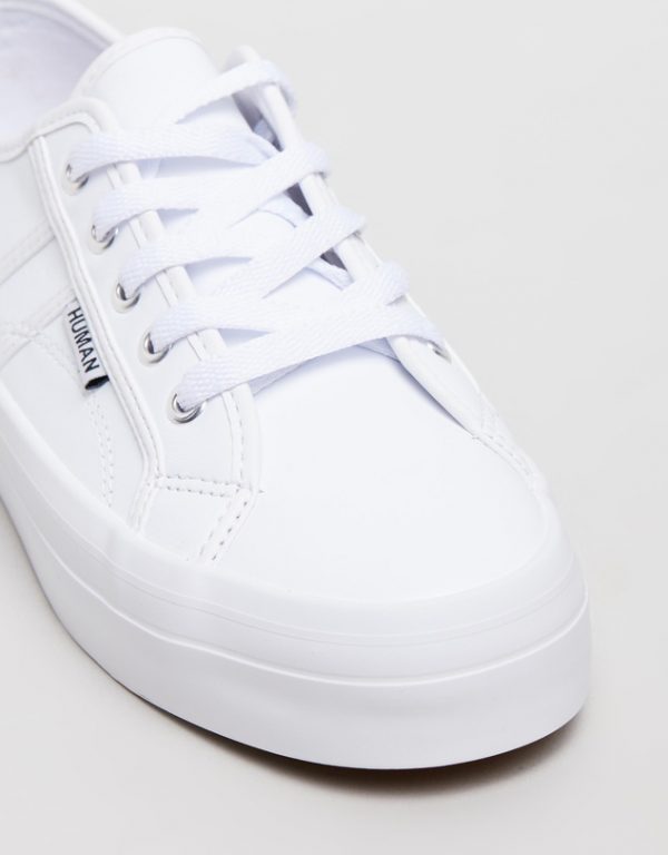 White leather sneaker toe