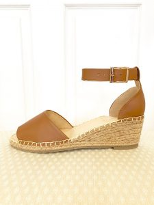Espadrille Wedges tan leather