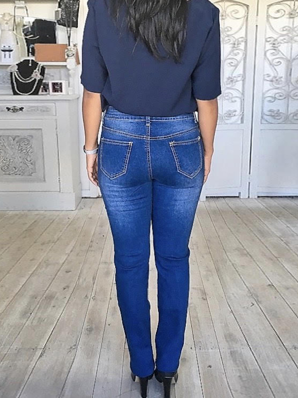 Straight leg jeans back