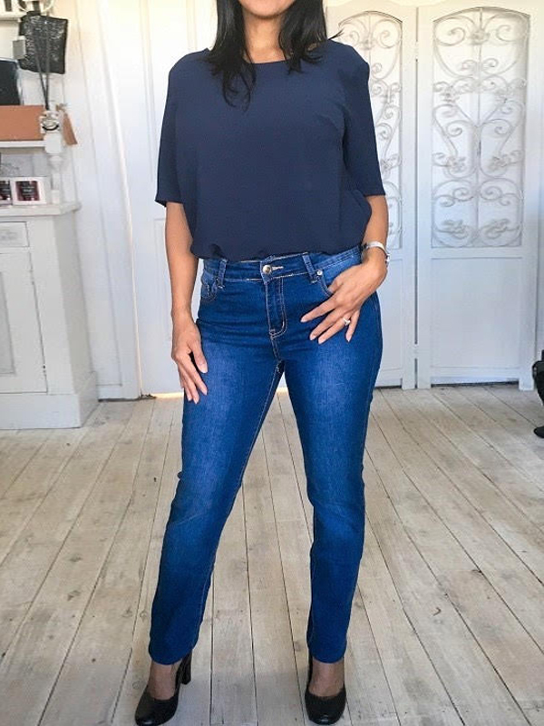 Straight leg jeans front