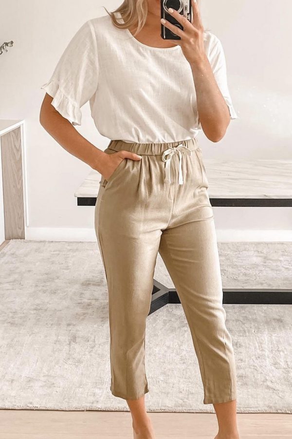 Relaxed Pants Latte Front
