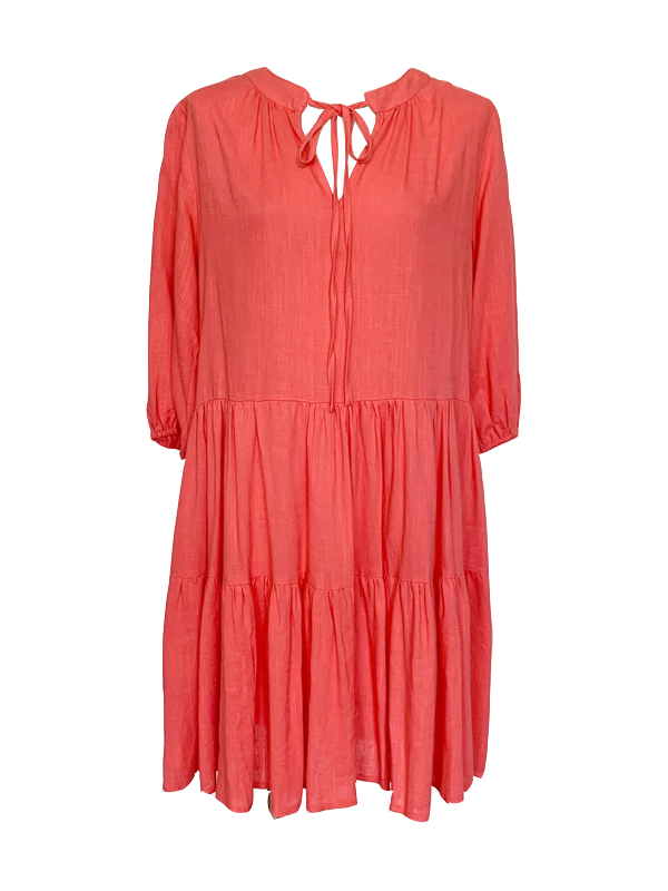 Coral Dress Front Tied