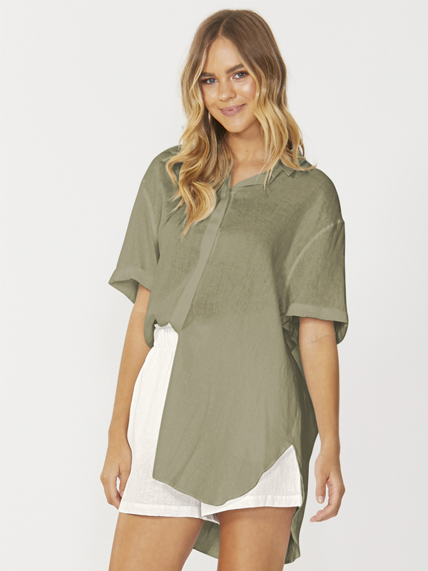 Summer linen shirt khaki