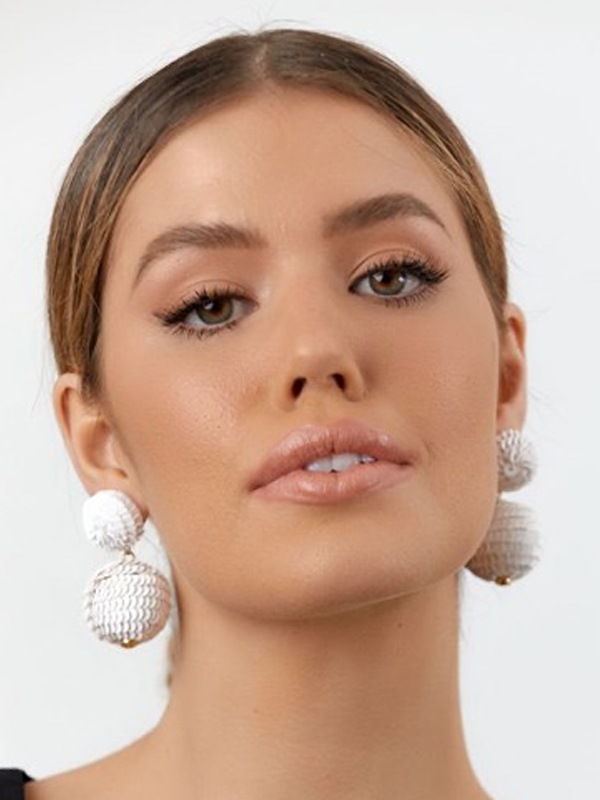 Bauble Earrings with Model