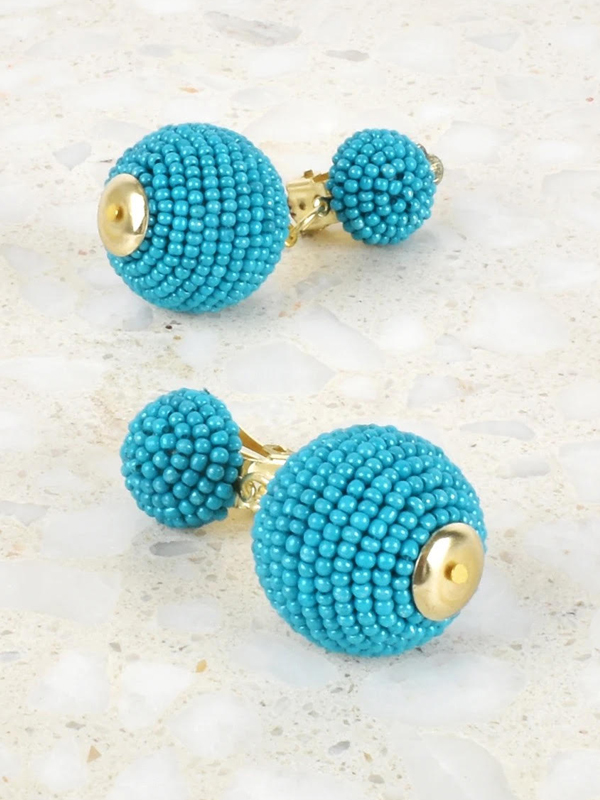 Clip-on bauble earrings Turquoise