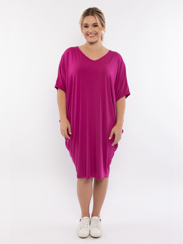 Miracle Dress in Fuchsia Lake Front
