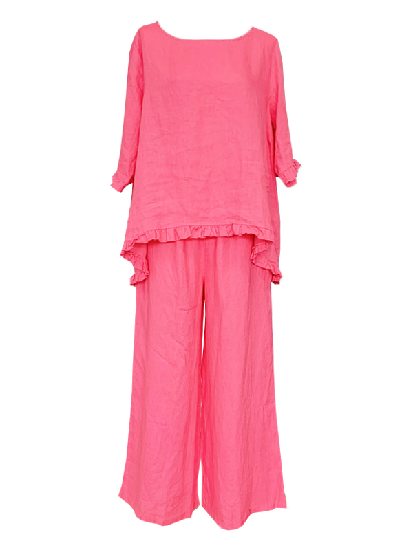 Naxos top and Summer palazzo pants - pink