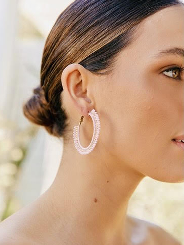 Summer hoop earrings with model