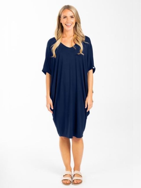 Miracle Dress Navy Front