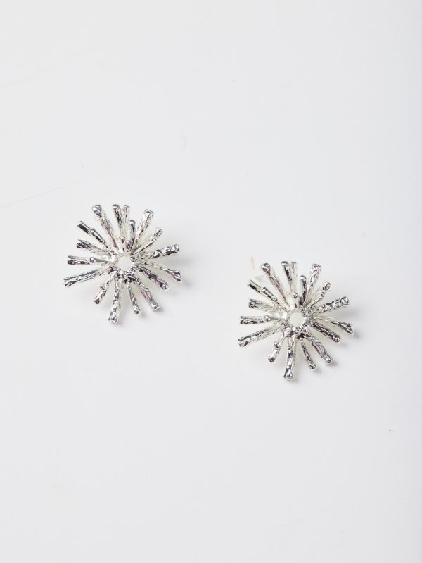 Star burst earrings silver