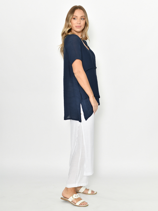 Layered Top Navy Side