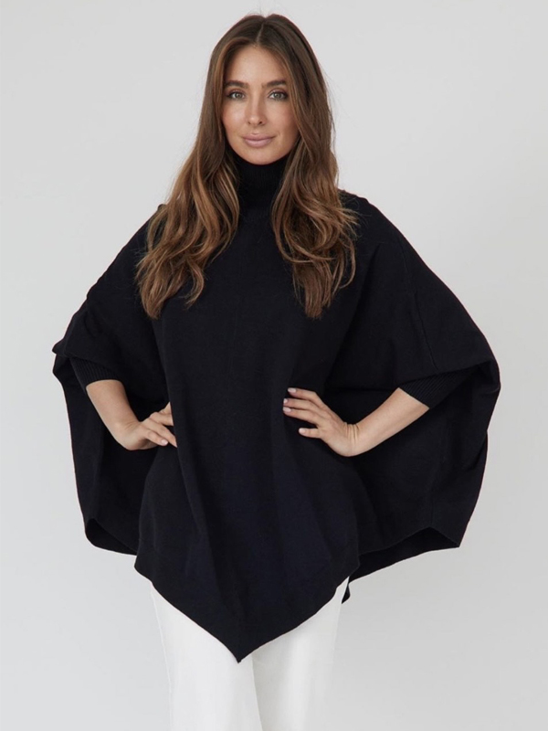 Poncho Top Black Front