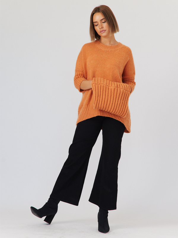 Sia snood knit Rust Front