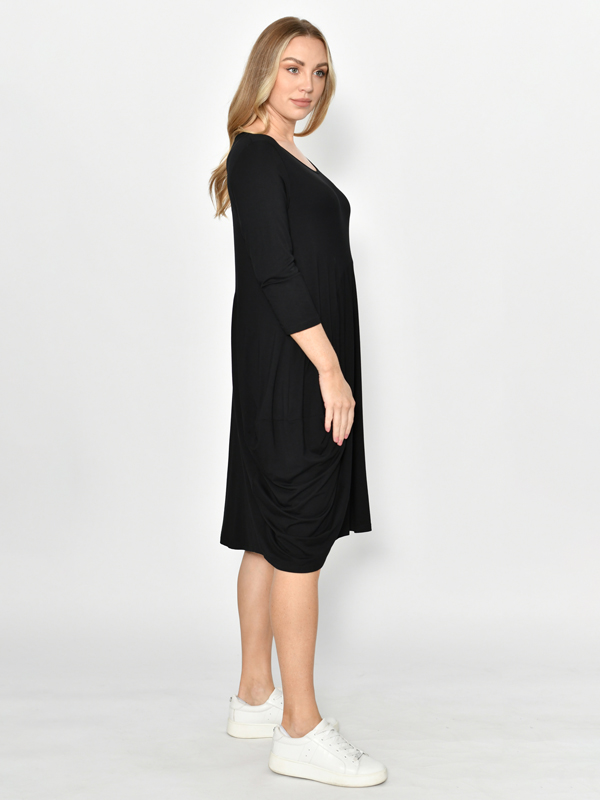 Cocoon Dress Black Right Side
