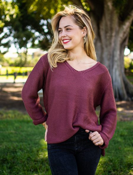 Favourite knit top Wine