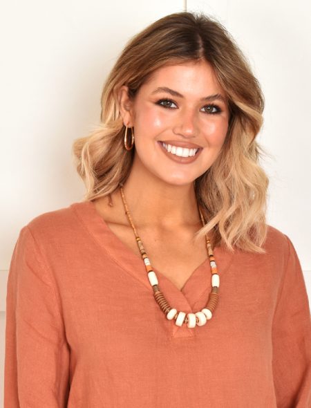 Neutral Tones Necklace with model