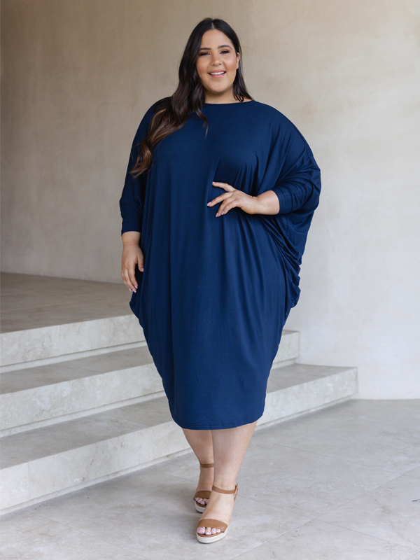 Long sleeve miracle dress french navy